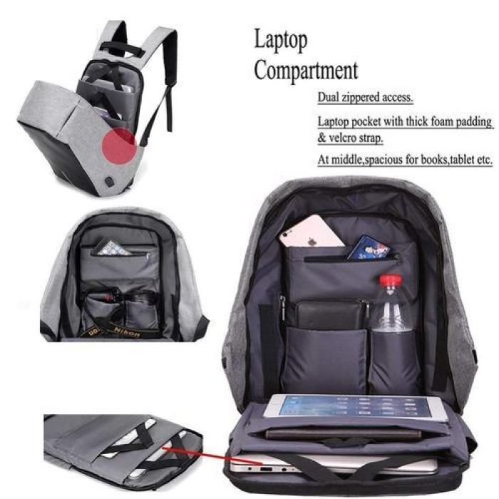 حقائب وتجهيزات السفر Laptop Bag كمبيوتر محمول وكابل شحن USB ومنفذ - حقيبة 2