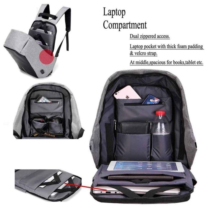 حقائب وتجهيزات السفر Laptop Bag كمبيوتر محمول وكابل شحن USB ومنفذ - حقيبة 5