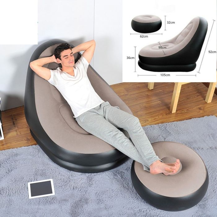 كرسي هواء قابل للنفخ، أريكة قابلة للنفخ، مع مسند للقدمين كراسي نفخ مع مسند قدمين 4